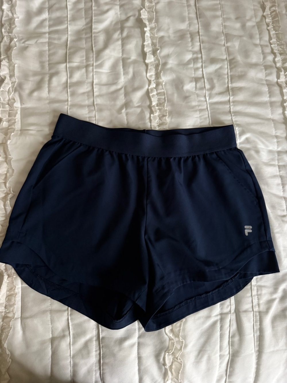 Fila Women's Dark Navy Athletic Shorts with Logo